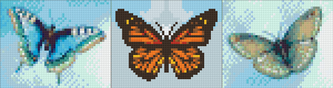 Butterflies Three, Three [3] Baseplate PixelHobby Mini-mosaic Art Kit image 0